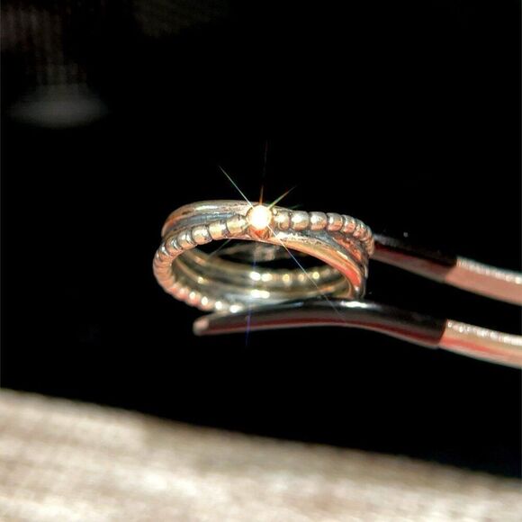 Pandora Two-Tone Crossover Diamond Ring - Picture 5 of 10